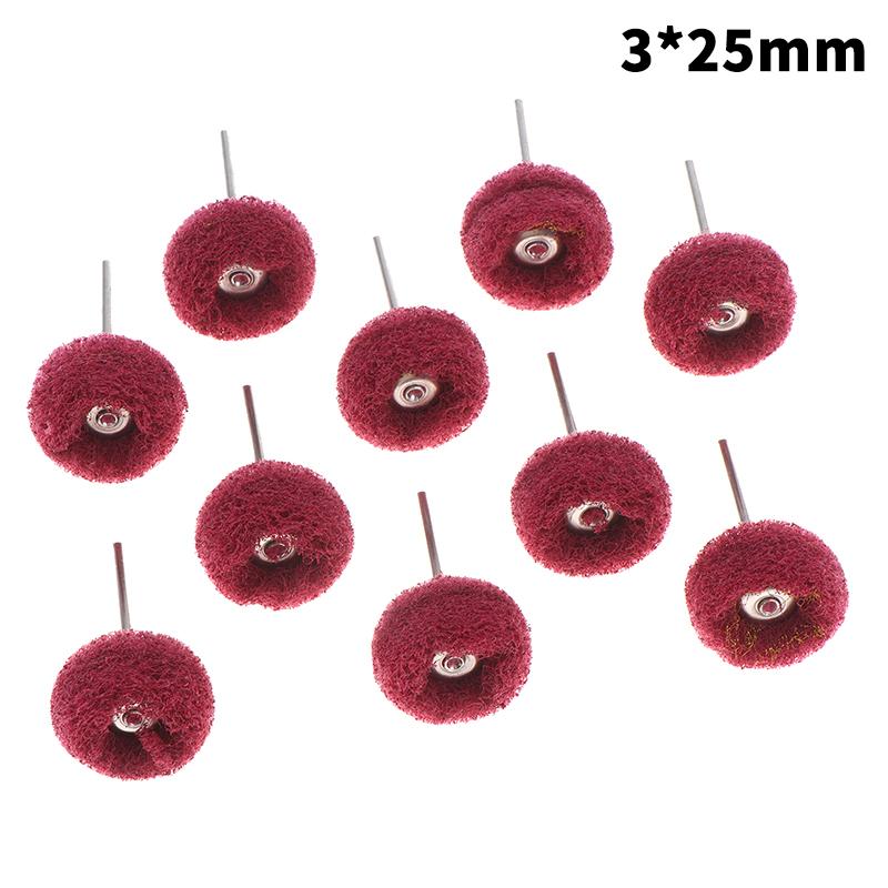 10Pcs Mini Drill Abrasive Brush Fiber Scouring Wheel Pad Cleaning Polishing Sanding Head Electric Grinder Brushes Rotary Tools