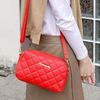 Solid Color Lattice Shoulder Crossbody Bag Stylish Embroidered Crossbody Bag Shopping Daily Casual Women Handbags