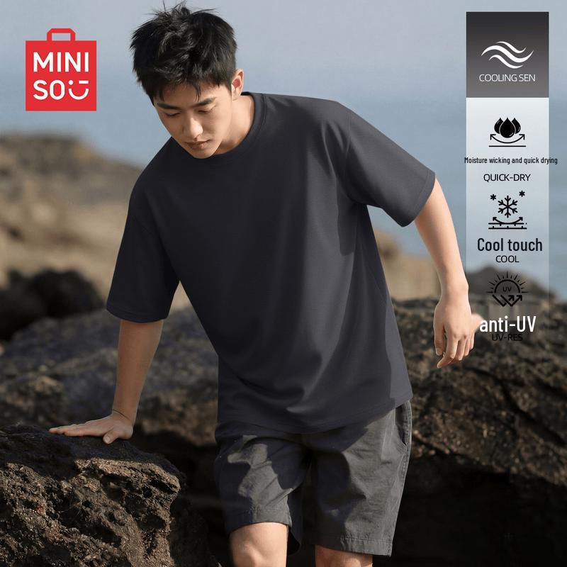 MINISO Men's Quick-Dry Cool-Feel Half-Sleeve T-Shirt