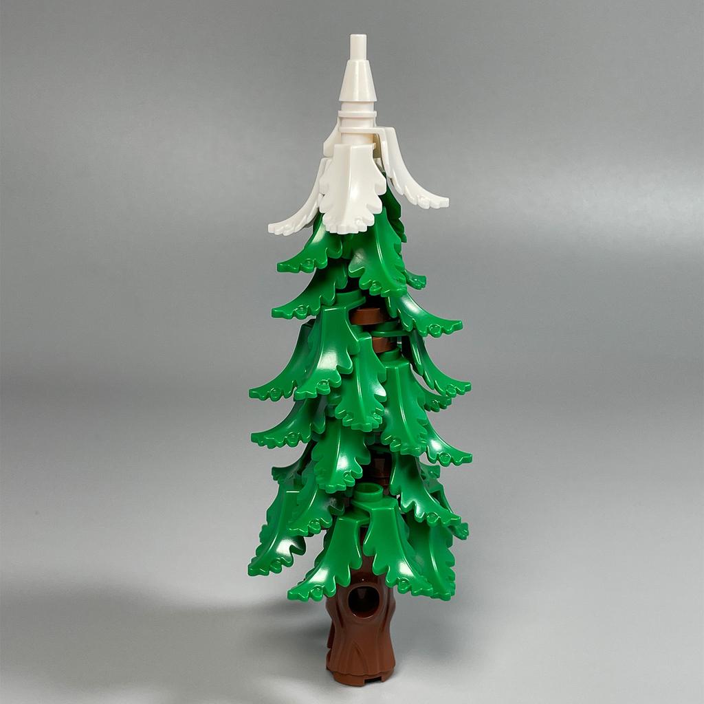 DIY Pine Tree Model Kit - Snowy Christmas Tree Street Forest Compatible with Building Blocks & Assemble Particles