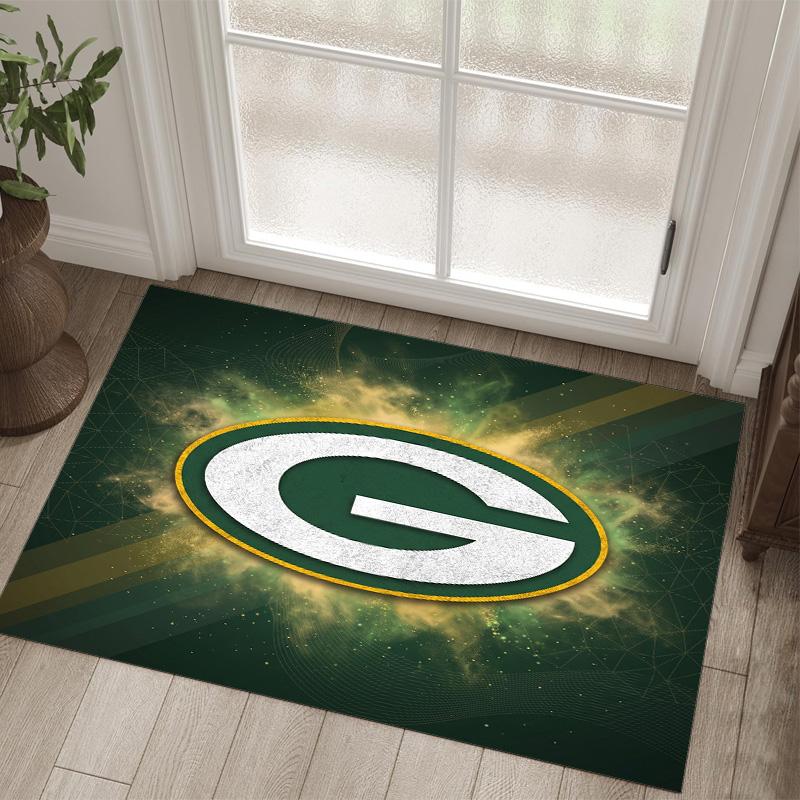 Tappeto in Velluto Cristallo Design Green Bay Packers Accogliente Non?Tappeto Stampato Antiscivolo per Camera da Letto Soggiorno Ingresso