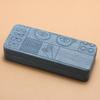 1Pc Geometric Pattern Glasses Case Portable Stylish Square Eyewear Holder With Embossed Designs For Men'S Fashion Accessories