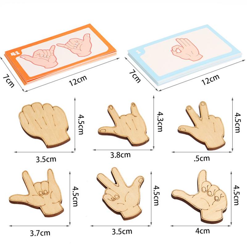 Montessori Gesture Matching Puzzle Teaching Tool Fine Motor Training Early Education Educational Toys Gifts for Children Kids
