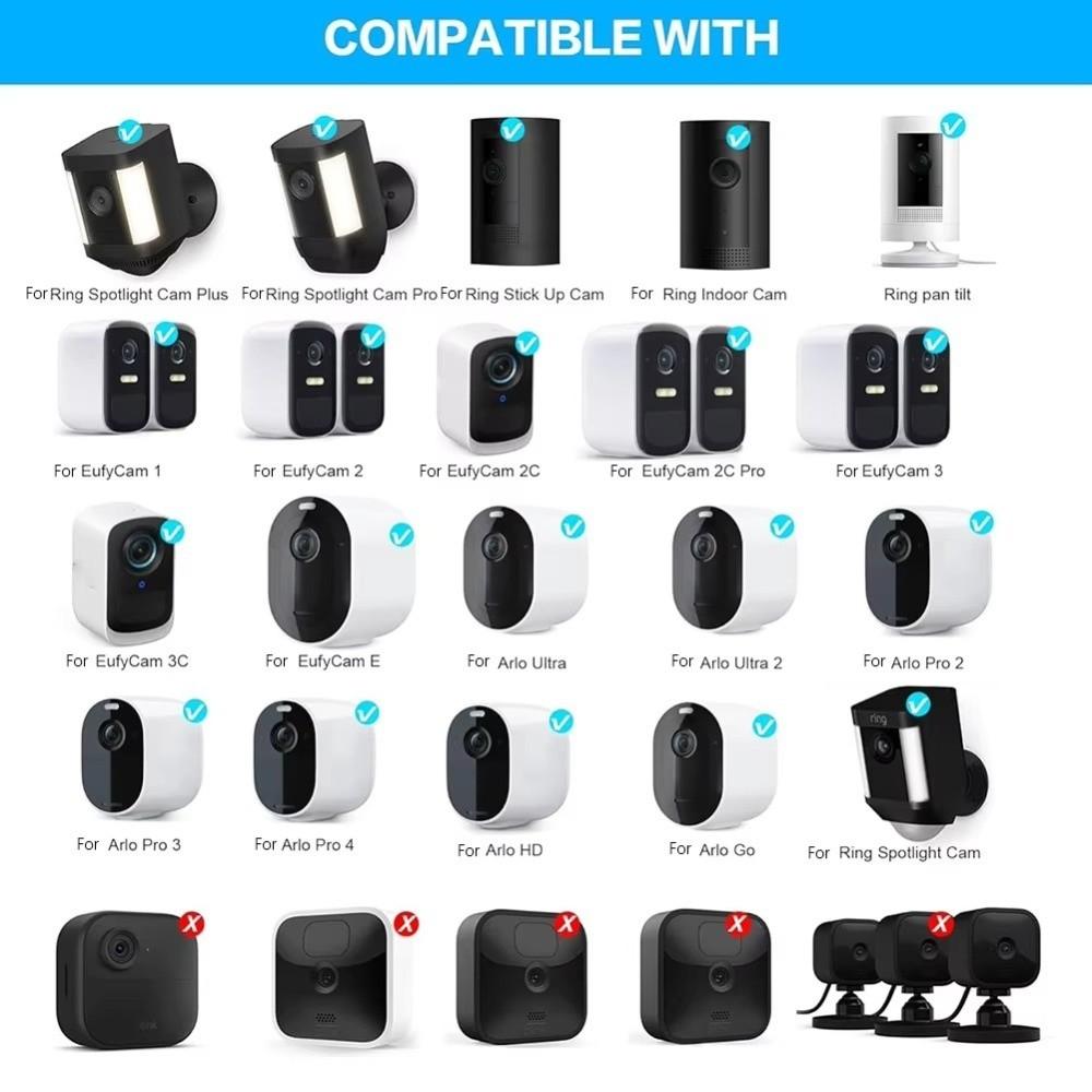 Metal Clamp Camera Pole Mount Bracket Plastic Pipe Mount Bracket for Arlo/Wyze/Eufy Cam Wall Pipe