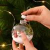 6Pcs PET Clear Plastic Christmas Ball Fillable Plastic Bauble Xmas Tree Hanging Ornaments  New Year