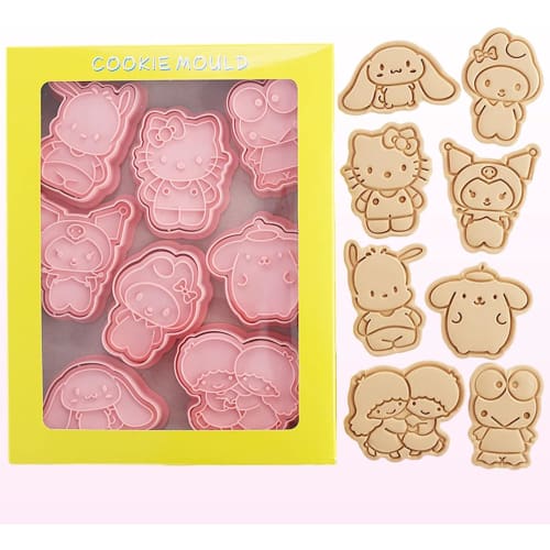 Set of 8 3D Cookie Cutters for DIY Biscuit Baking, Press-Type Cookie Cutters, Baking Supplies, Confectionery Tools, Kitchen Supplies, Kids, Prizes, Lu