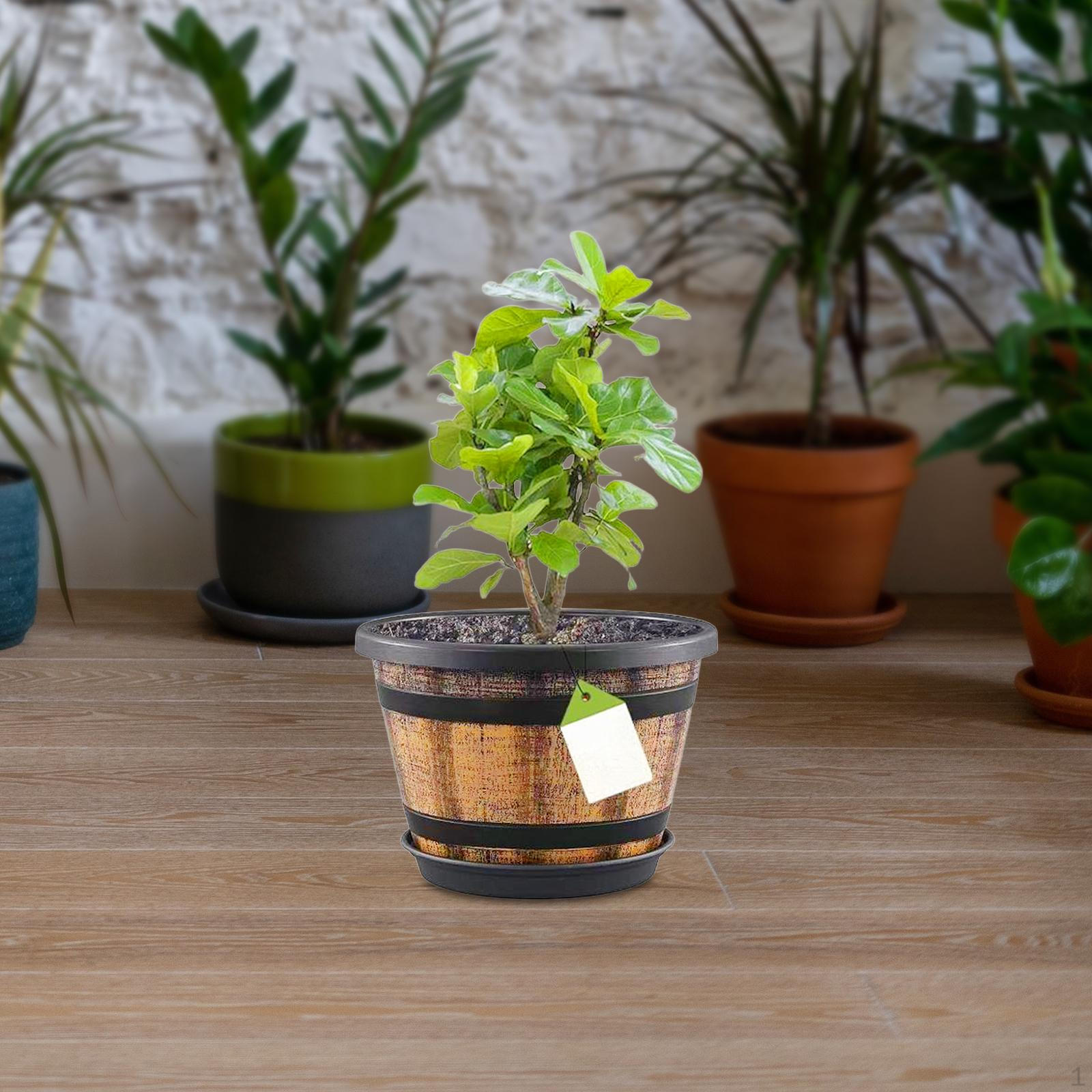 

Бочка-кашпо с дренажными отверстиями и поддоном для домашнего сада 21.15 cmx20.9 cm