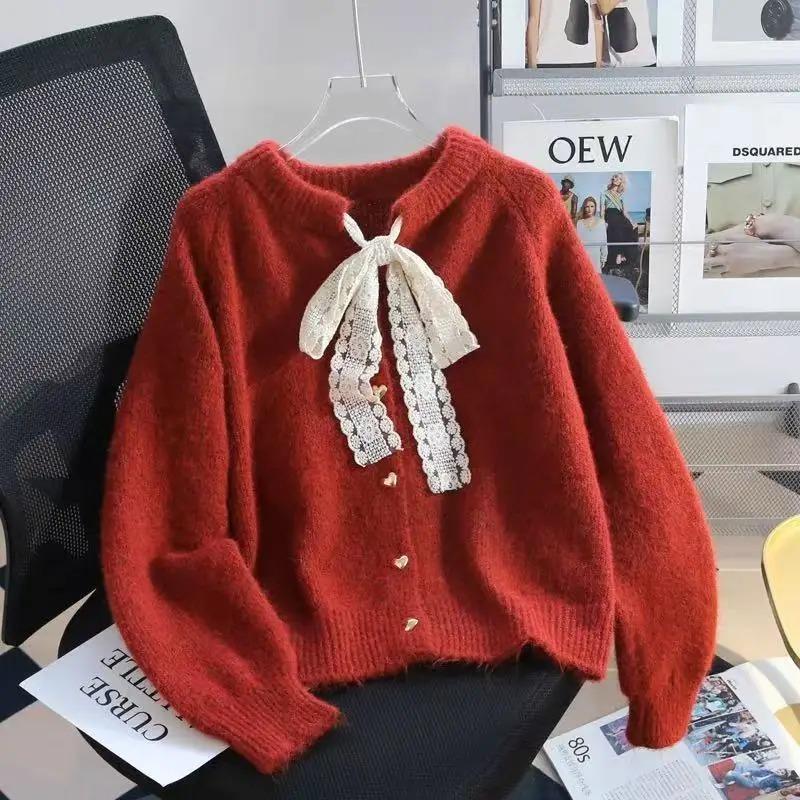 Rudens Ziemas Tauriņš Mežģīnes Sieviešu Cardigan