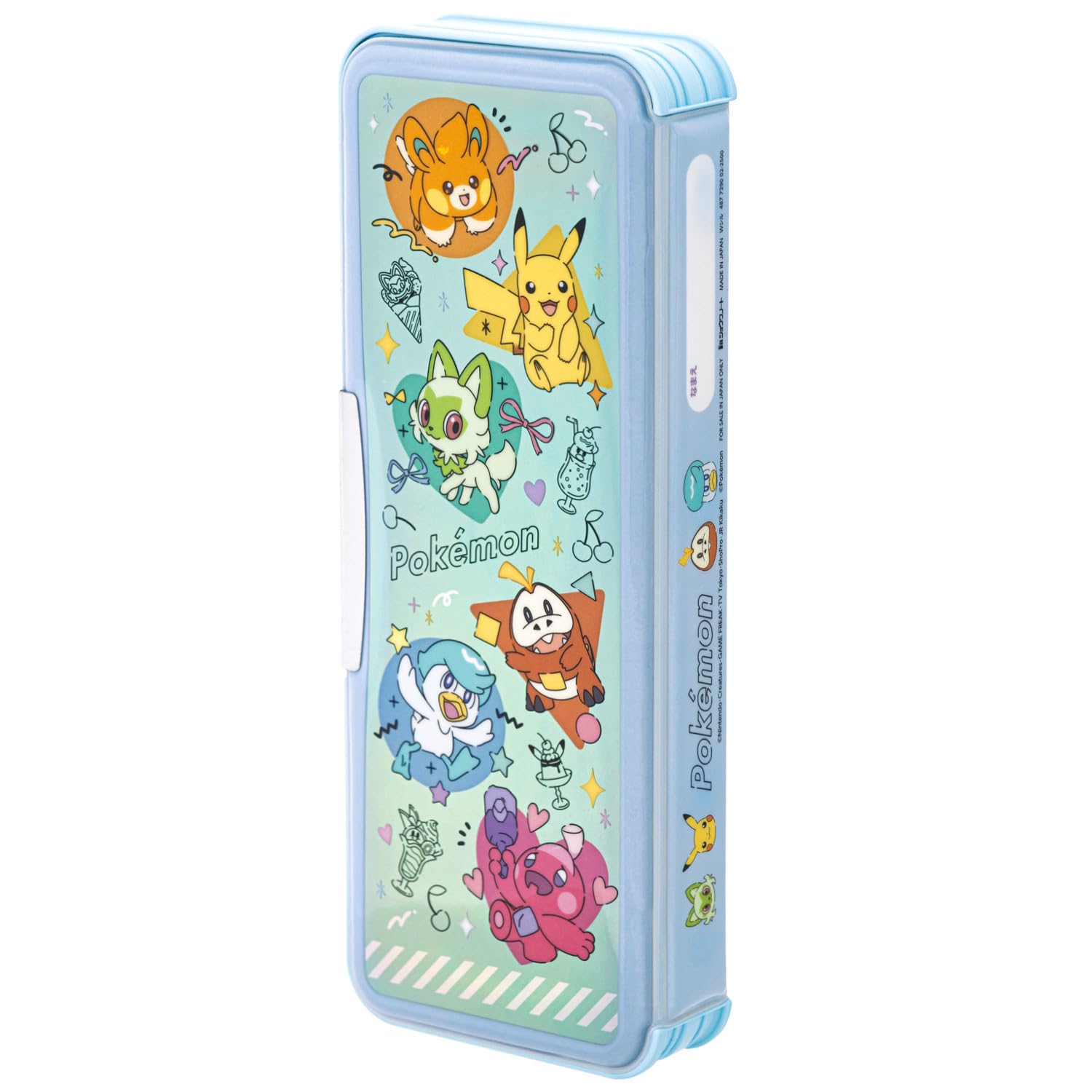 Showa Note Голографический Карандаш Цветной Свет 487729002 Пенал Pokémon, Двустороннее Открытие, Блестящий, Поп, Синий,