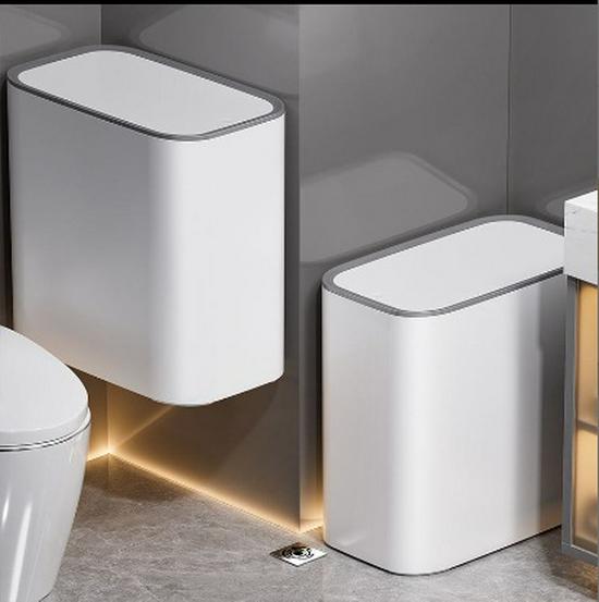 2024 Wall-Mounted Trash Can with Lid for Narrow Spaces - Perfect for Bathroom, Kitchen, or Living Room