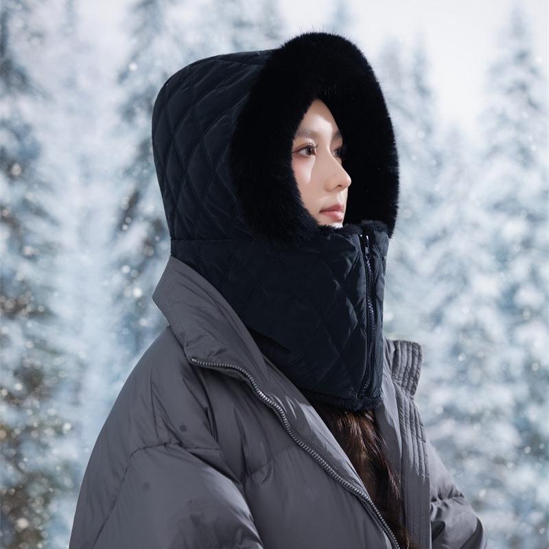 Cold and Warm Lei Feng Hat Women's Autumn and Winter Cycling Windproof Ear Protection Cotton Hat Northeast Outdoor Scarf Ski Hat