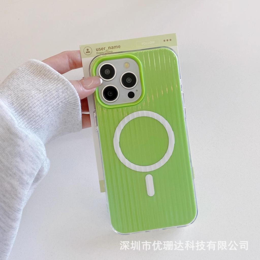 Applicable to iPhone11promax corrugated magnetic mobile phone case Apple 11 fashionable solid color two-in-one anti-drop sheath