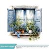 1 Stück Fenster-Landschafts-Druck PVC Flach 2D Selbstklebend Simulation Wandaufkleber Wohnzimmer Wandkunst Dekor