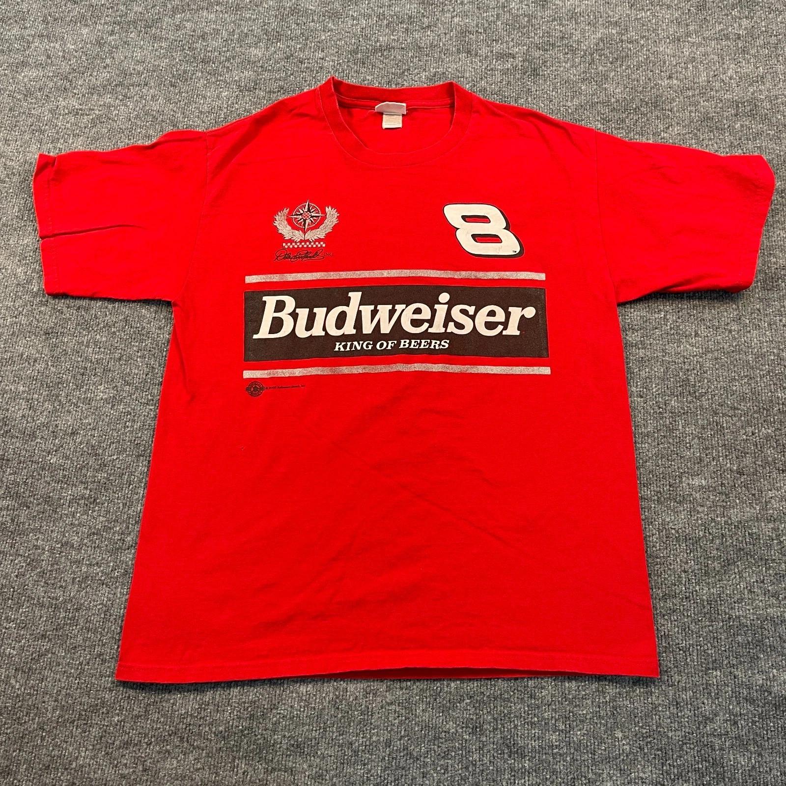 Винтажная футболка 2000 года Дейла Эрнхардта-младшего Budweiser 8 Размер L 21x29 Король пива 4XL