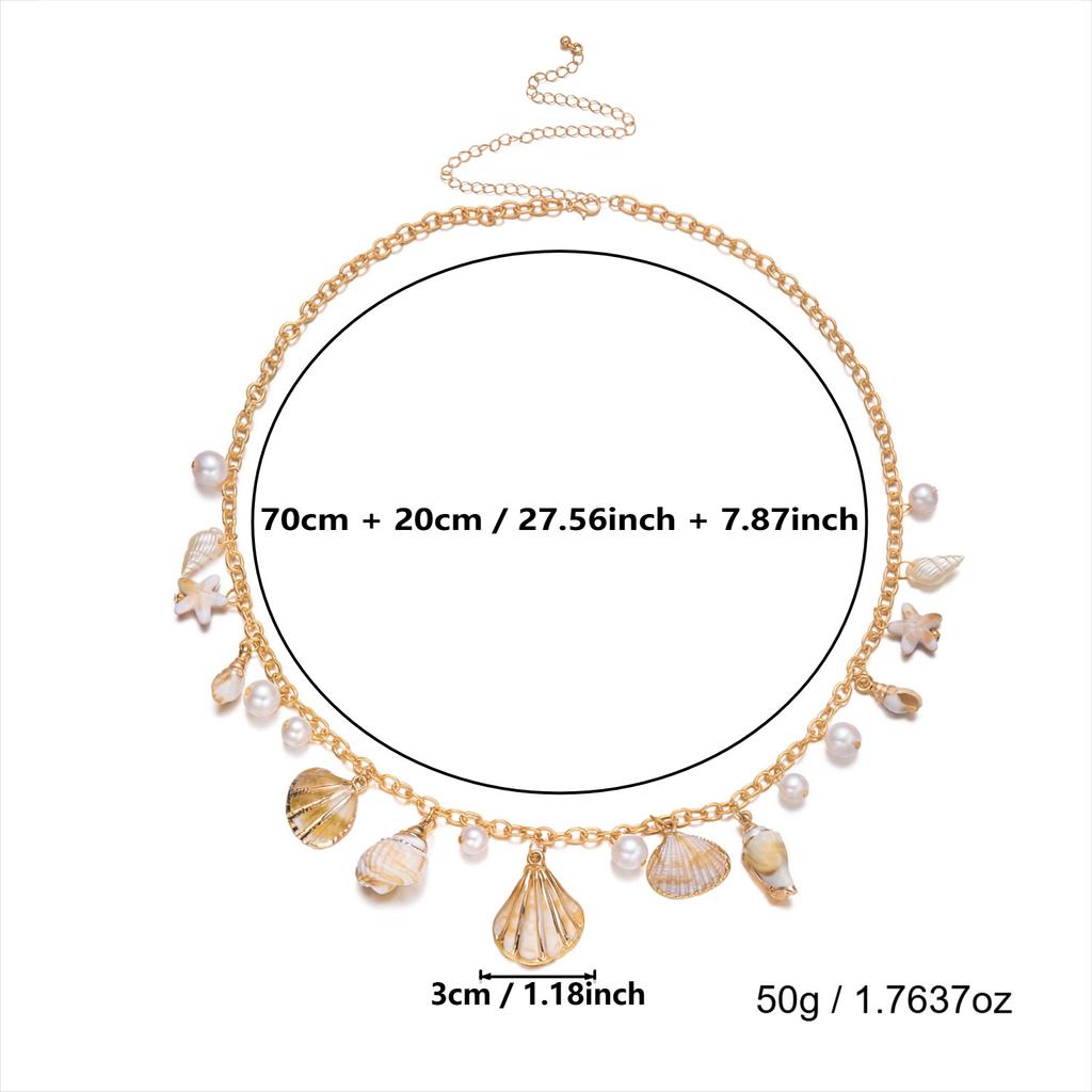 Vintage Tassel Light Luxury Exquisite Imitation Pearl Starfish Waist Chain for Women Bohemian Vacation Style Versatile Beach Body Chain