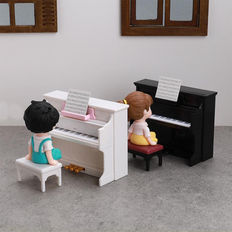 1 Set Dollhouse Cute Simulated Piano Furniture Model Toy Miniature Musical Instruments Doll House Playhouse Scene Accessories