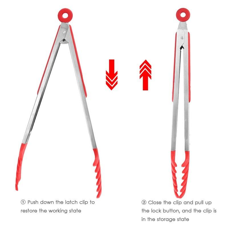 Comb Stainless Steel Silicone Food Clip Barbecue Clip Baking Bread Steak Kitchen Tools