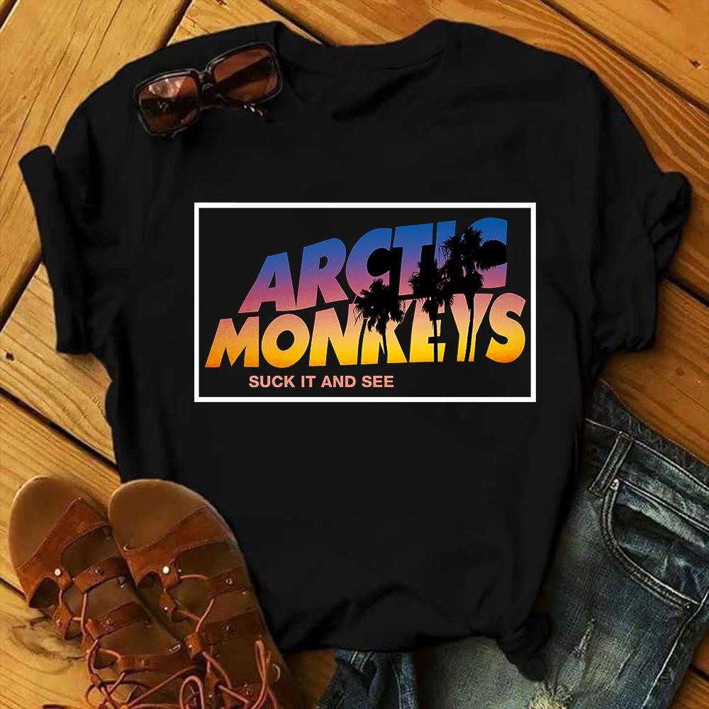 Arctic Monkeys Rock Band Graphic Print T Shirt Men Fashion Vintage Hip Hop Streetwear Short Sleeve Plus Size T Shirt Women