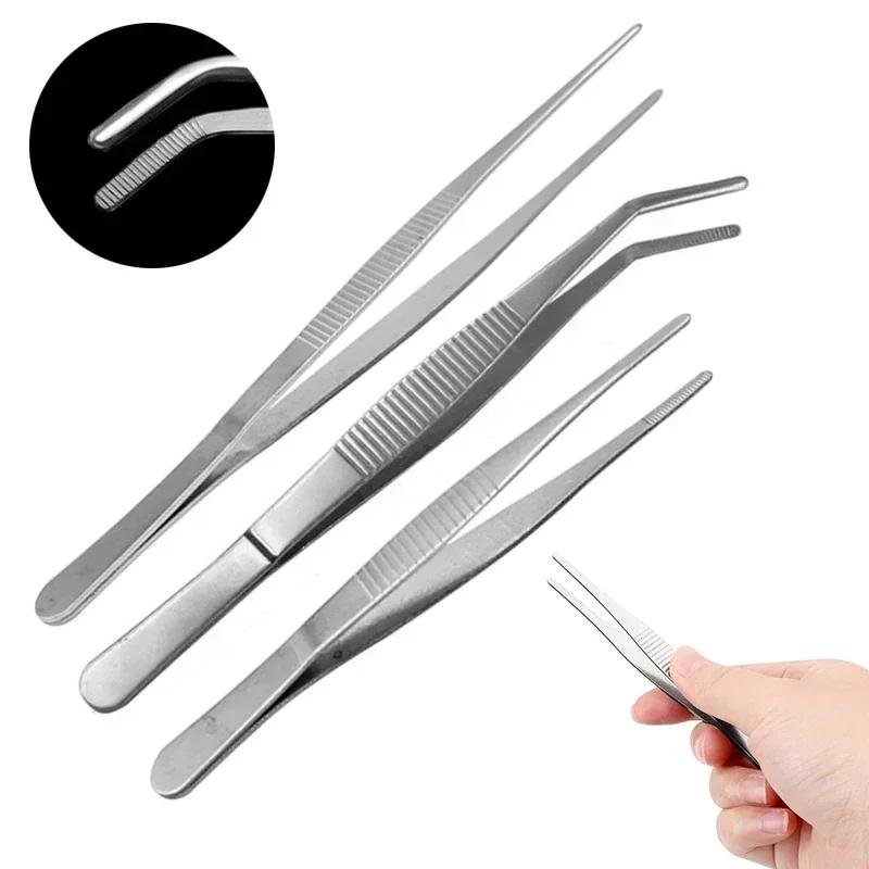 Elbow Straight Precision Thickened Stainless Steel Tweezers Anti-Iodine 12.5Cm-20Cm Long Tweezers Medical Tools