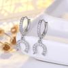 New Rhine-studded Small Horseshoe Buckle Round Ear Rings for Women, Trendy French Style Small Commuter Earrings 2026