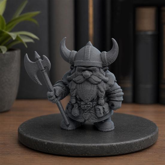 Estátua de Guerreiro Anão Viking, Miniatura Bárbaro Impressa em 3D, Capacete com Chifres Decoração de Mesa para Escritório em Casa, Presente Colecionável