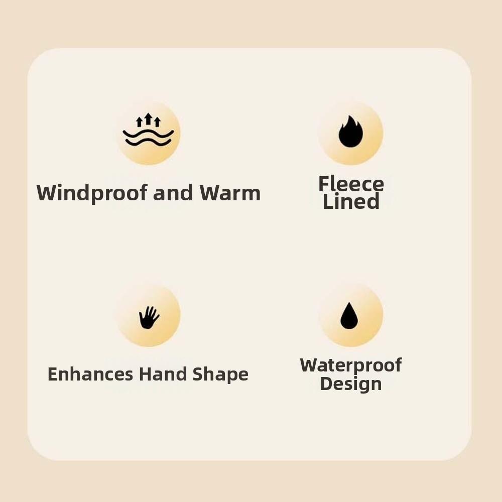 Black Thickened Gloves Soft Windproof Mittens All-Match Beige Finger Mittens  Driving