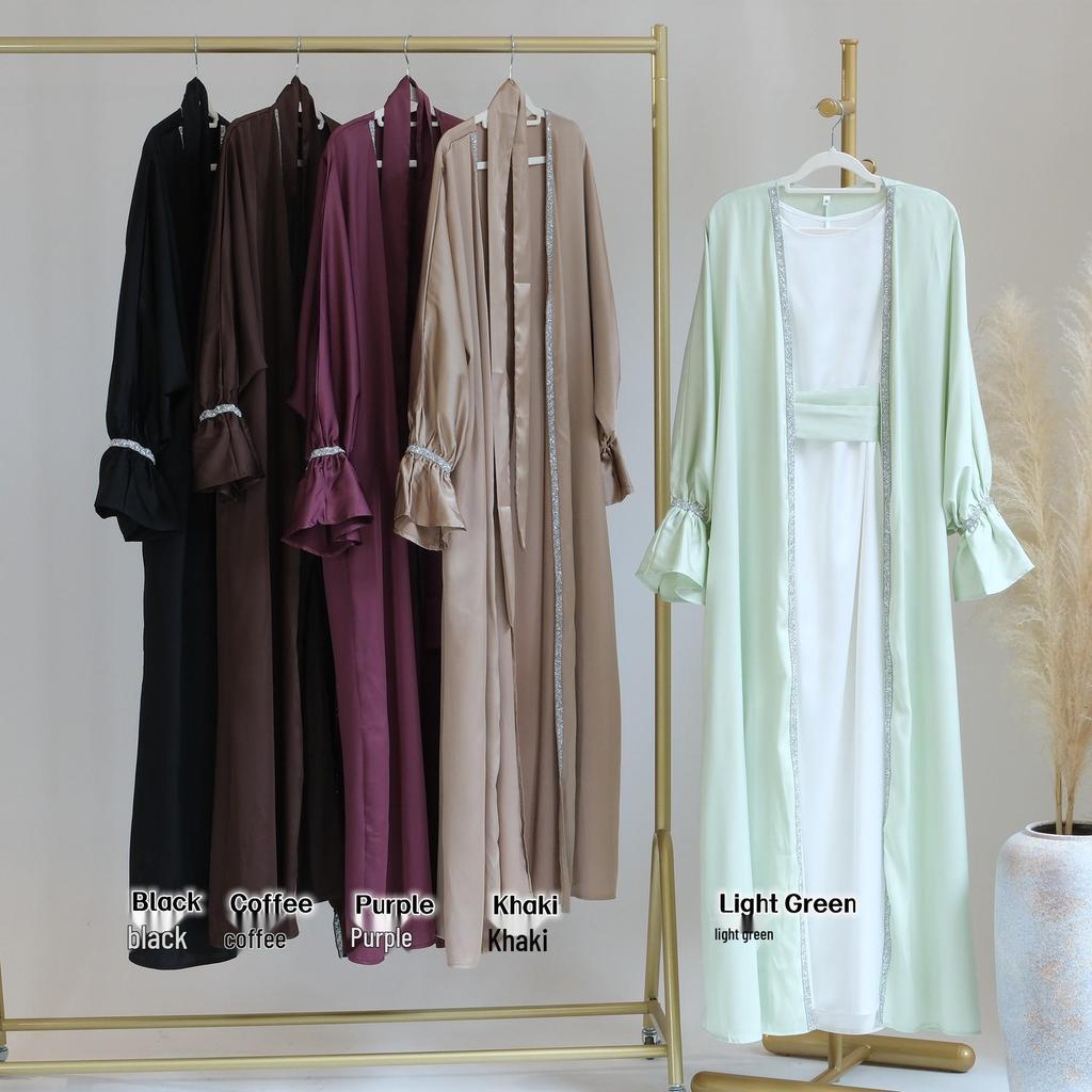 Loriya Dubai Daily Beaded Bell Sleeve Dress Robe LR633