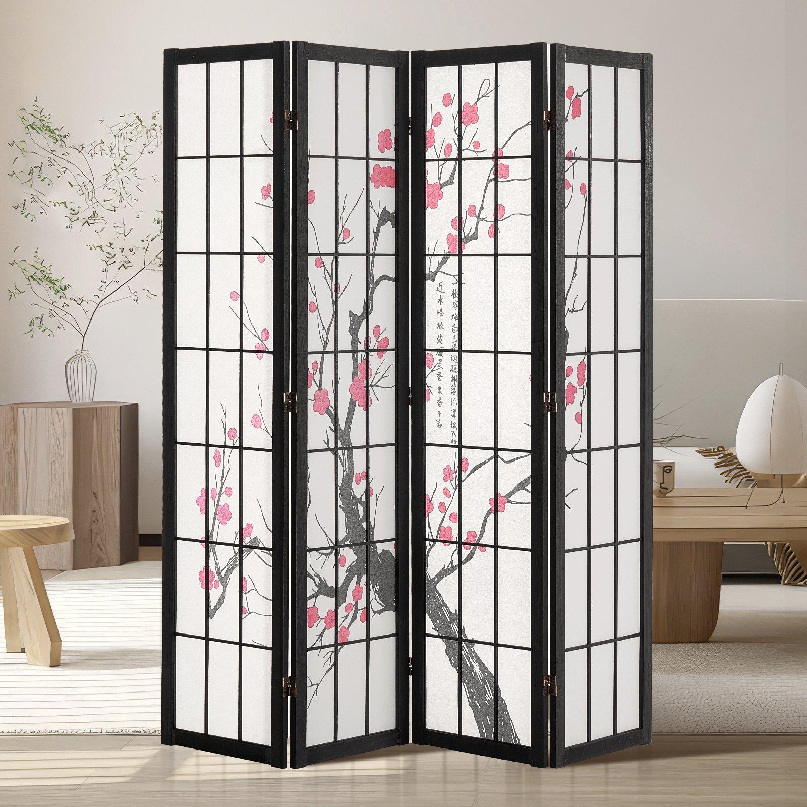 VEVOR Room Divider, 4 Panel Japanese