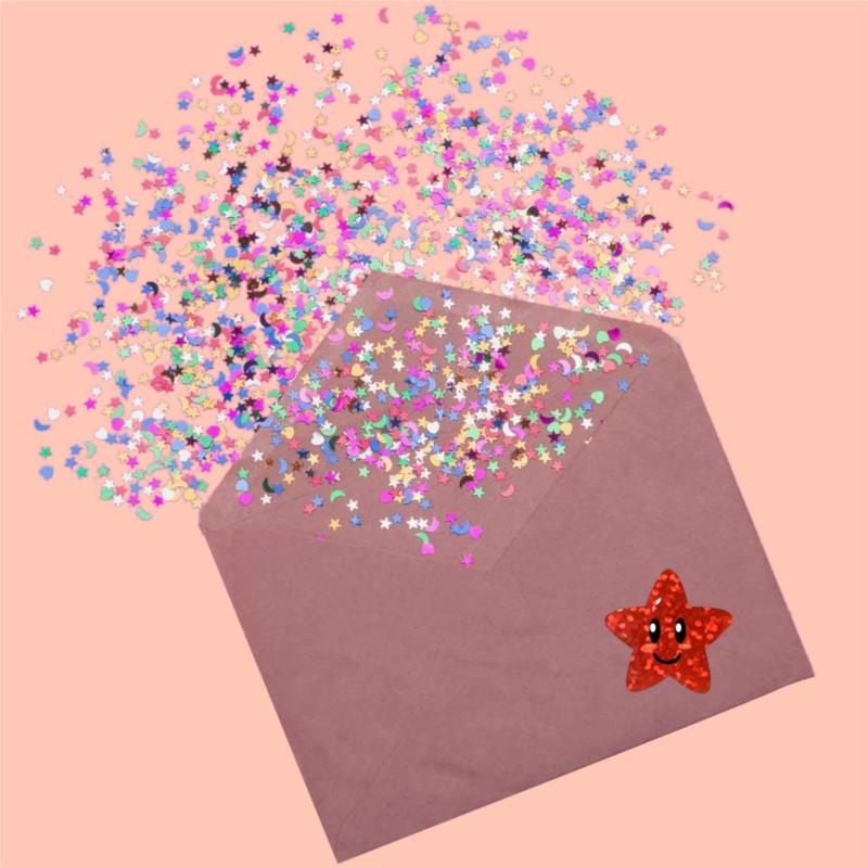 100-500pcs Glitter Star Stickers for Kids School Teacher Reward Sticker Party Decor Small Business Label Scrapbooking Stickers