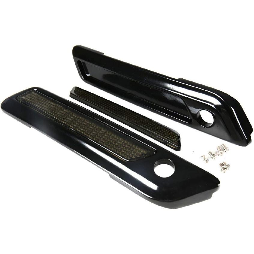 

Black Saddlebag Outer Lid Hinge Latch Covers For Harley Touring Electra Road Street Glide 2014-2023 (Black Smoke) Black Smoke