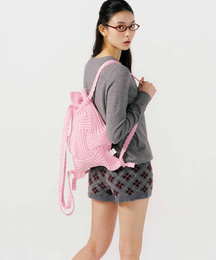 Pleatsmama New Bow Backpack Light Pink