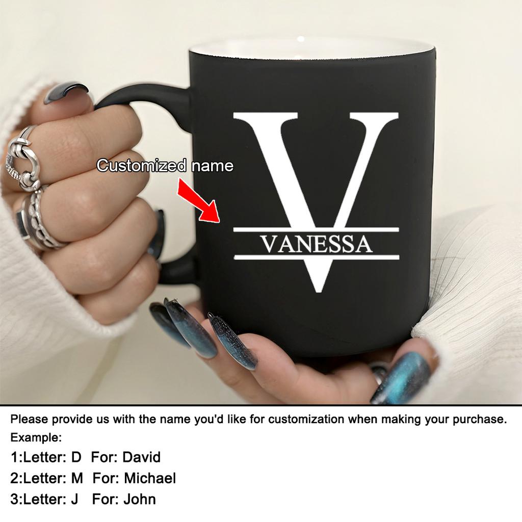 11oz Personalizowany Kubek do Mleka z Czarnym Napisem Dla Kawiarni, Ceramiczny Kubek do Kawy, Kubek do Picia, Filiżanka do Herbaty, Prezenty Świąteczne