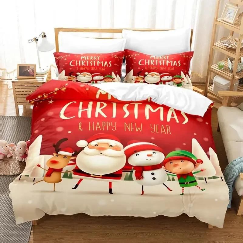 3D Print Christmas Beding Set,Soft Duvet Cover, Warm Comforter, Bed Linen Set, Comfortable Quilt Cover, Pilowcase,King, Quen, Twin Sized Dimensions