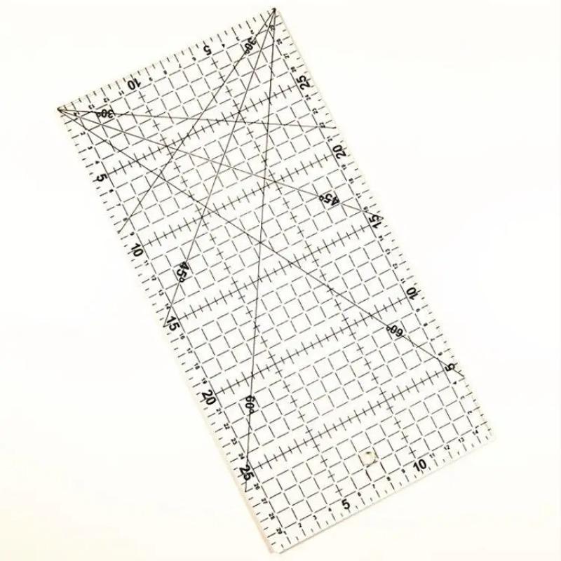 15*30см Линейка для пэчворка с двухцветной сеткой, акриловая линейка для шитья, линейка для раскроя. Black