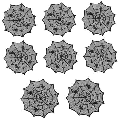 Runde Spinnenweben Schnürsenkel Platzset Weiches Polyester Spinnweben Tischsets für Essbereiche