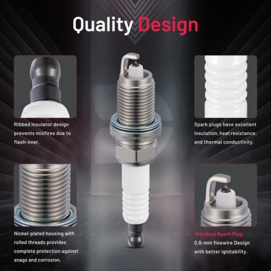 Set Of 4 Iridium Spark Plugs 7558 For Saturn 2008 Astra