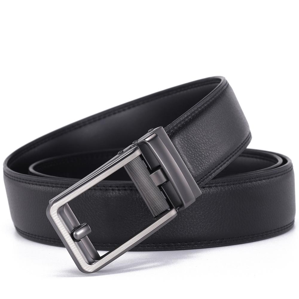 

Men s Genuine Leather Automatic Buckle Belt - 3.5cm Cowhide Waist Belt 110 cm