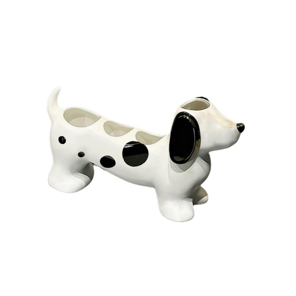Ceramic Dachshund Toothbrush Holder 4 Slots Electric Toothbrush Stand Couple Style B