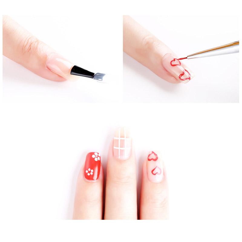 Manicure Liner Set of 3 Painted Engraving Hook Brush Manicure Pen Set