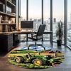 Truck Printed Round Rug Carpet Chair Rug Area Rug Entryway Doormats,for Office Chair Living Room Bedroom Kitchen Room.