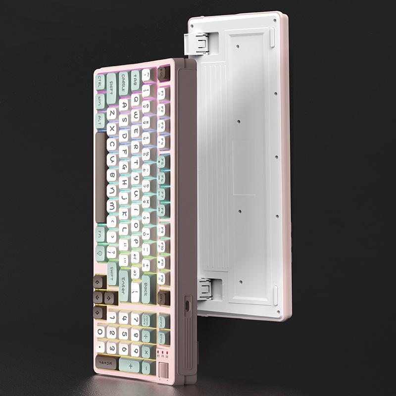 Panson K97 Dreifarbige leuchtende Gaming-Kabeltastatur - Mechanisches Gefühl für Desktop-Computer.