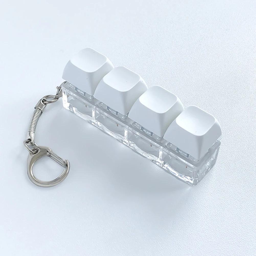 4-Tasten-Tastatur-Tasten-Spielzeug Party Stressabbau DIY Fidget-Tasten-Kappe Fidget-Schlüsselanhänger Tastatur-Schlüsselanhänger Spielzeug Finger-Tastatur