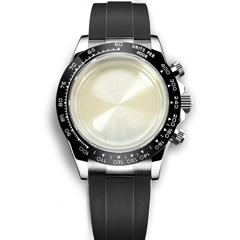 39mm Quartz Chronograph Watch Case Kit with VK63 Movement, 316 Stainless Steel Accessories