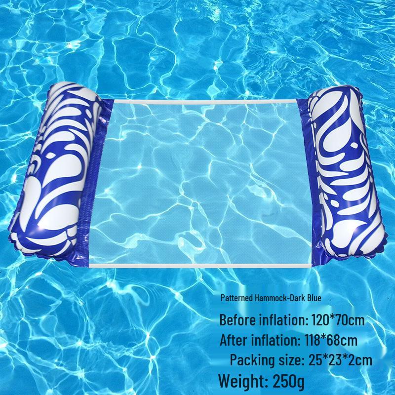 Foldable Striped Inflatable Pool Float Hammock Recliner