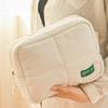 Valise Sac de Maquillage Matelassé Puffer Couleur Unie Pochette Cosmétique Carré Souple Sac de Rangement pour Soins de la Peau Organisateur Divers