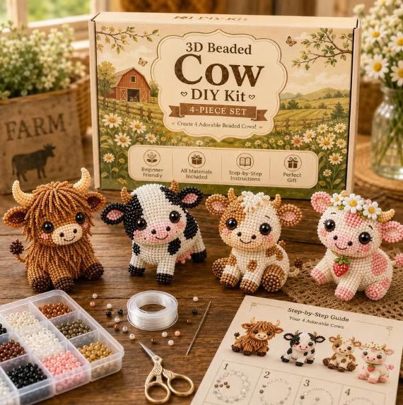 Creative Beaded Mini World 3D DIY Kit, Handmade Bead Craft Set for DIY Art Decoration