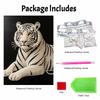 5D DIY Pearl Diamond Painting Kit White Tiger Full Drill Embroidery Mosaic Art Home Wall Decor Gift