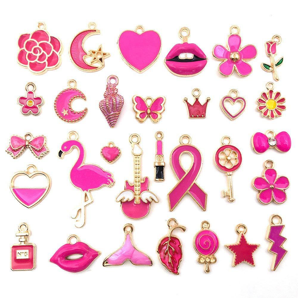 Alloy KC Gold DIY Jewelry Accessories: Earrings, Bracelets, Necklaces, Pendants, Charms - 110 Pcs/bag