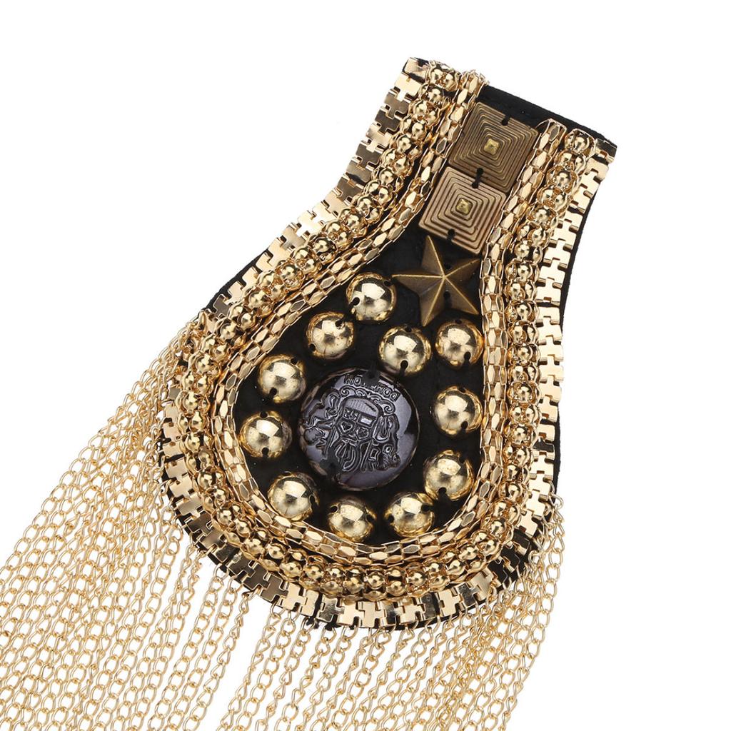 Épaulettes d'épaule à pampilles, 2 pièces, chaîne à maillons, Punk, planches d'épaule, Badge, accessoires d'uniforme