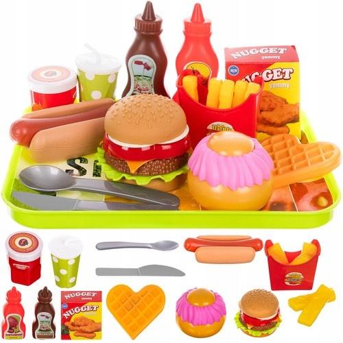 TOY Fast-Food SET 21 pieces HAMBURGER FRIES HOT-DOG